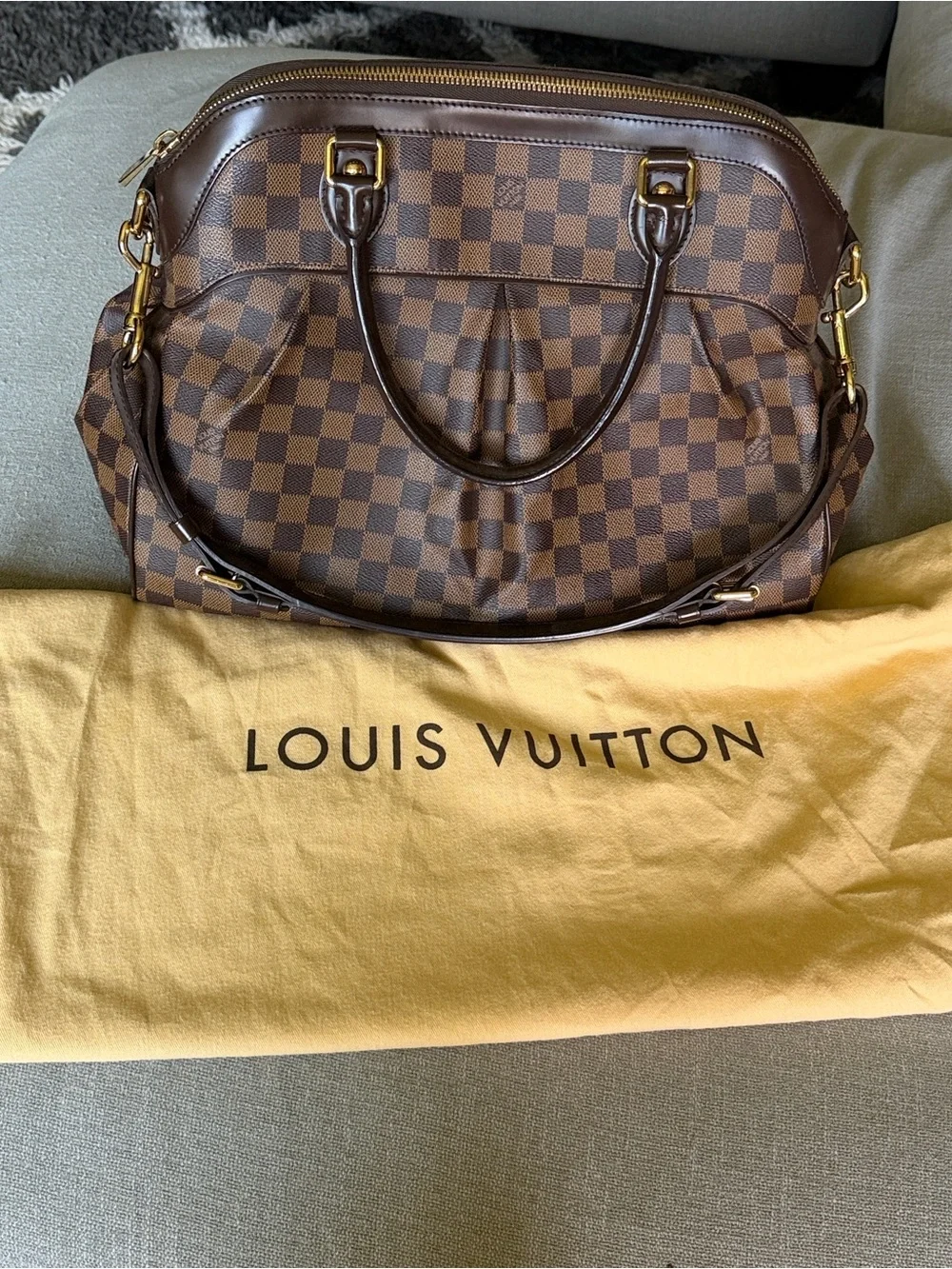 Louis Vuitton Trevi GM Brown Damier Ebene Top-Handle Satchel with Gold Hardware - Picture 2 of 11